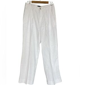 BANANA REPUBLIC White Linen Dress Pants Trousers Size 8